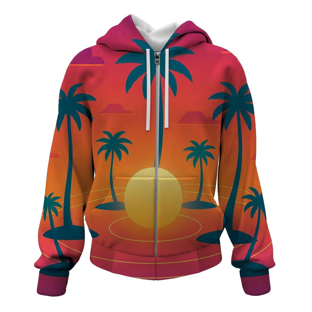 Orbiting Palm Mirage zip-up hoodies