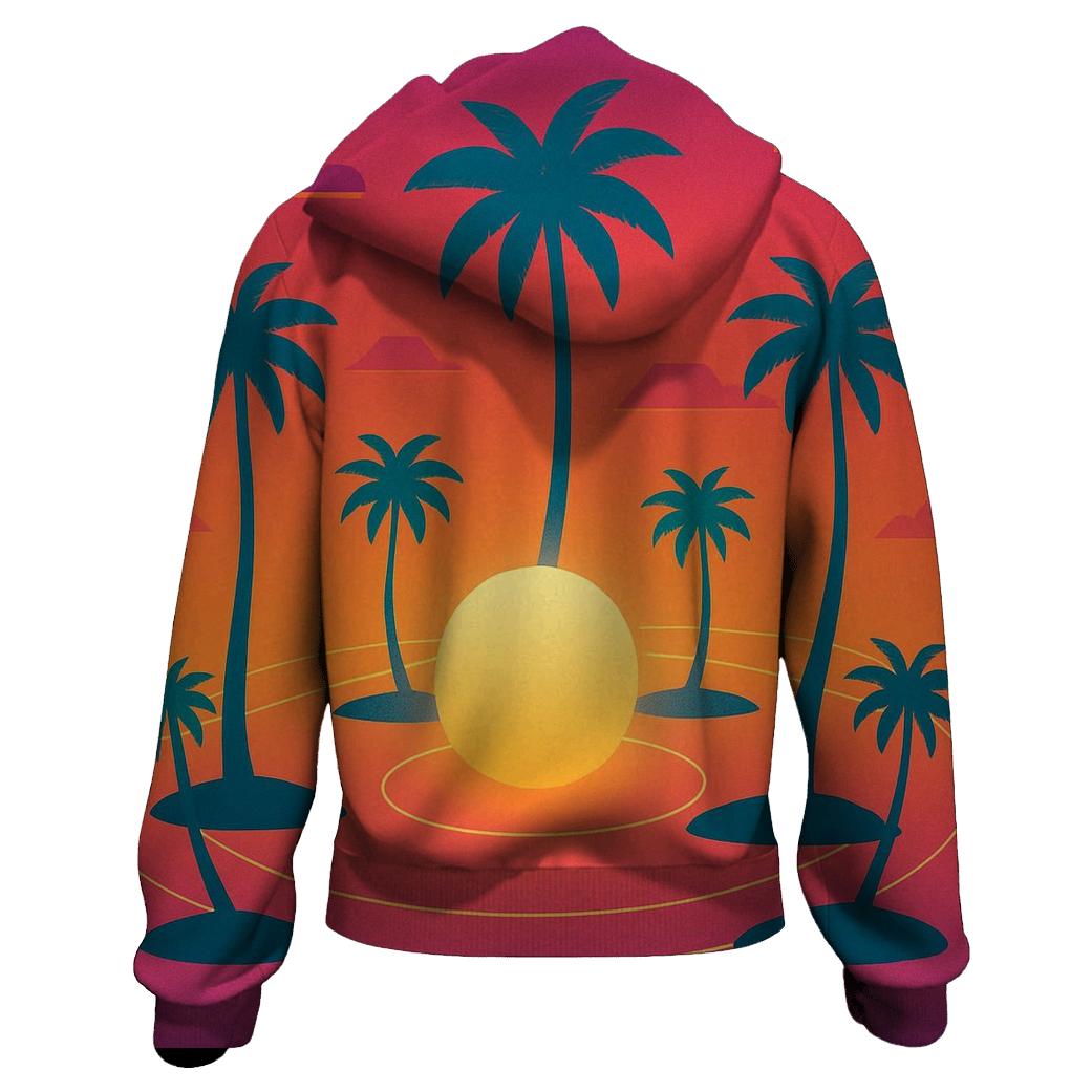 Orbiting Palm Mirage zip-up hoodies