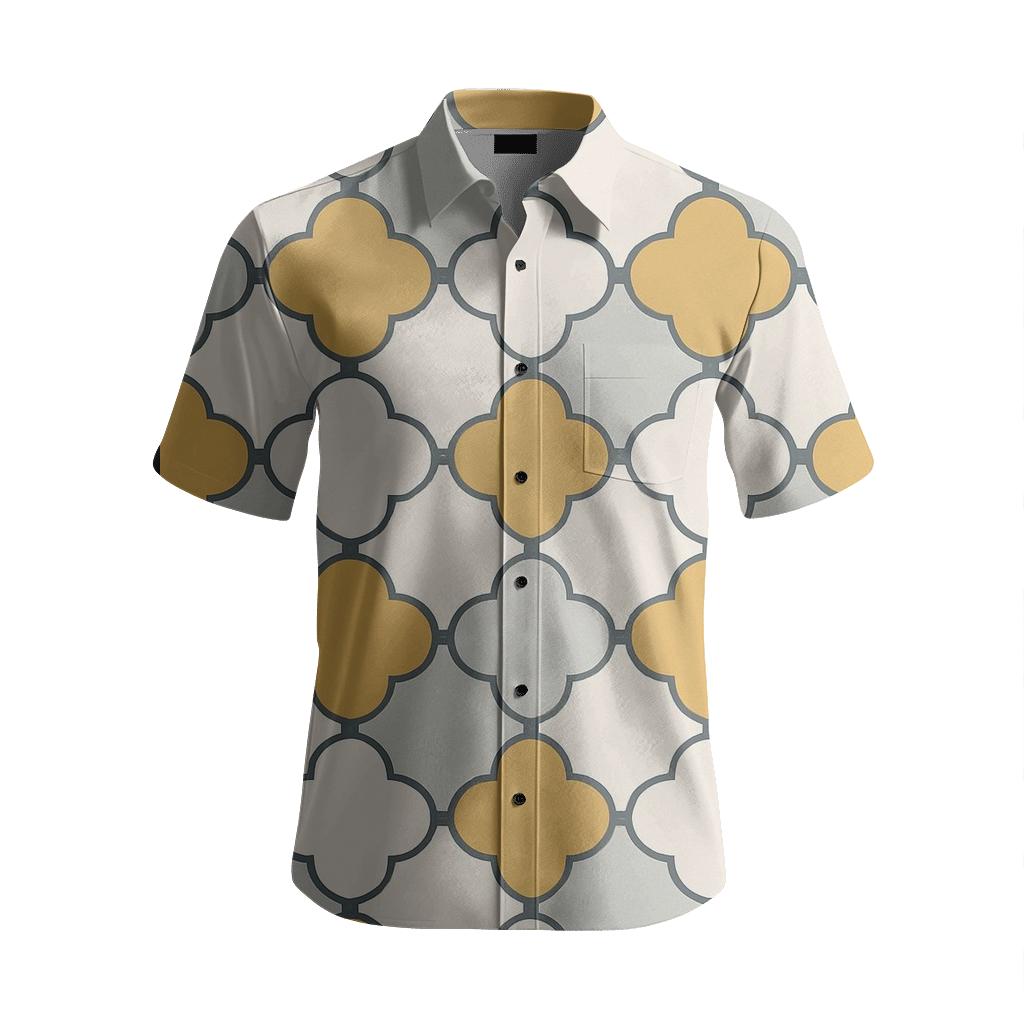 Sunlit Quatrefoil Courtyard Tiles fashion embroidery shirts