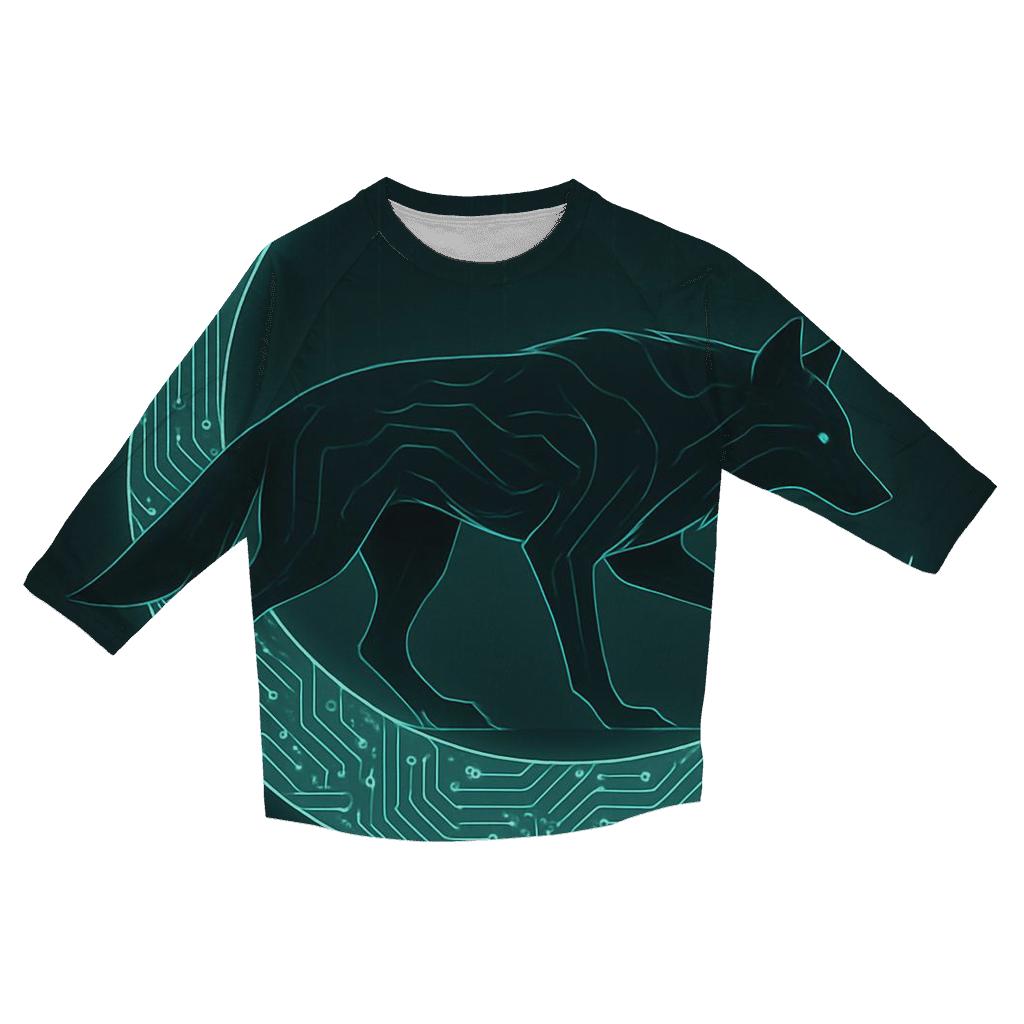 Shadow Circuit Lunar Wolf casual three quarter sleeve shirts
