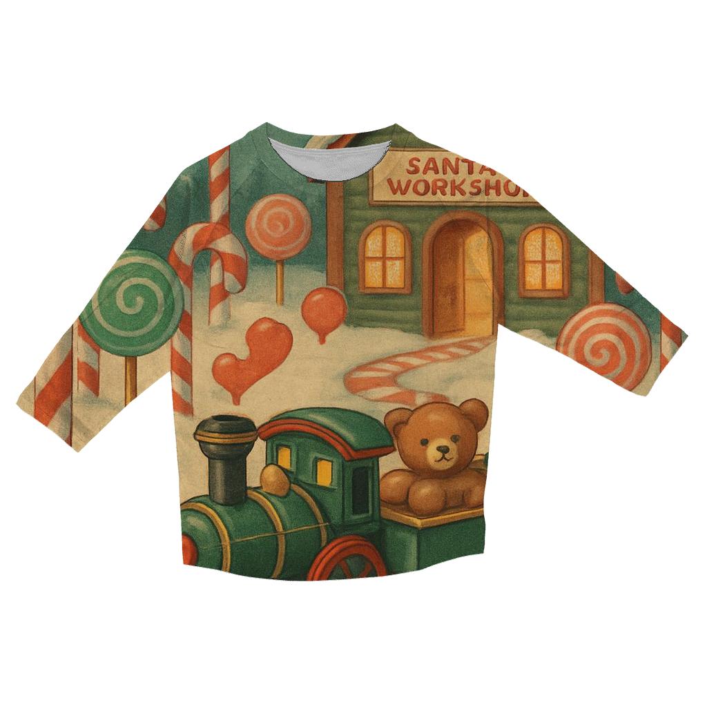 Toy Workshop Train Through Candy Forest custom 3/4 sleeve shirts
