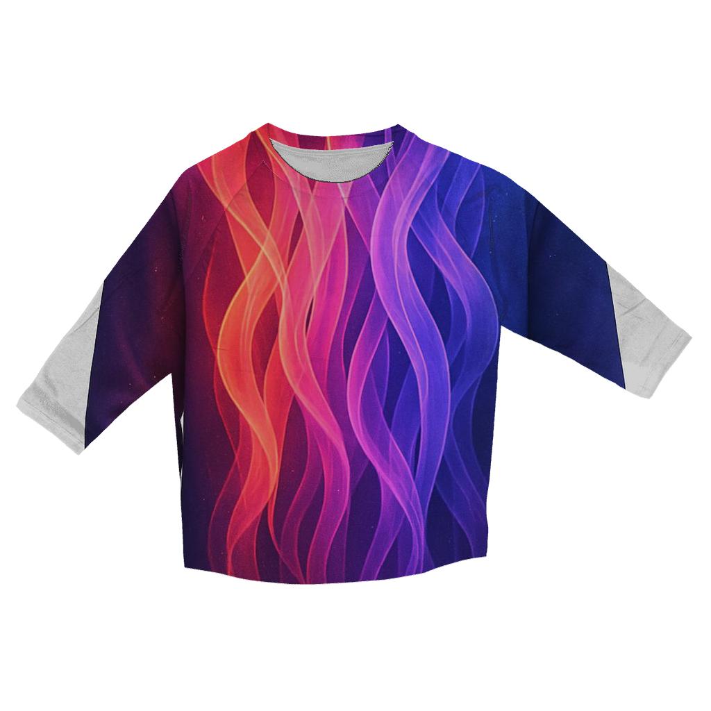 Cascade Of Fractal Ribbons Gradient trendy 3/4 sleeve tops
