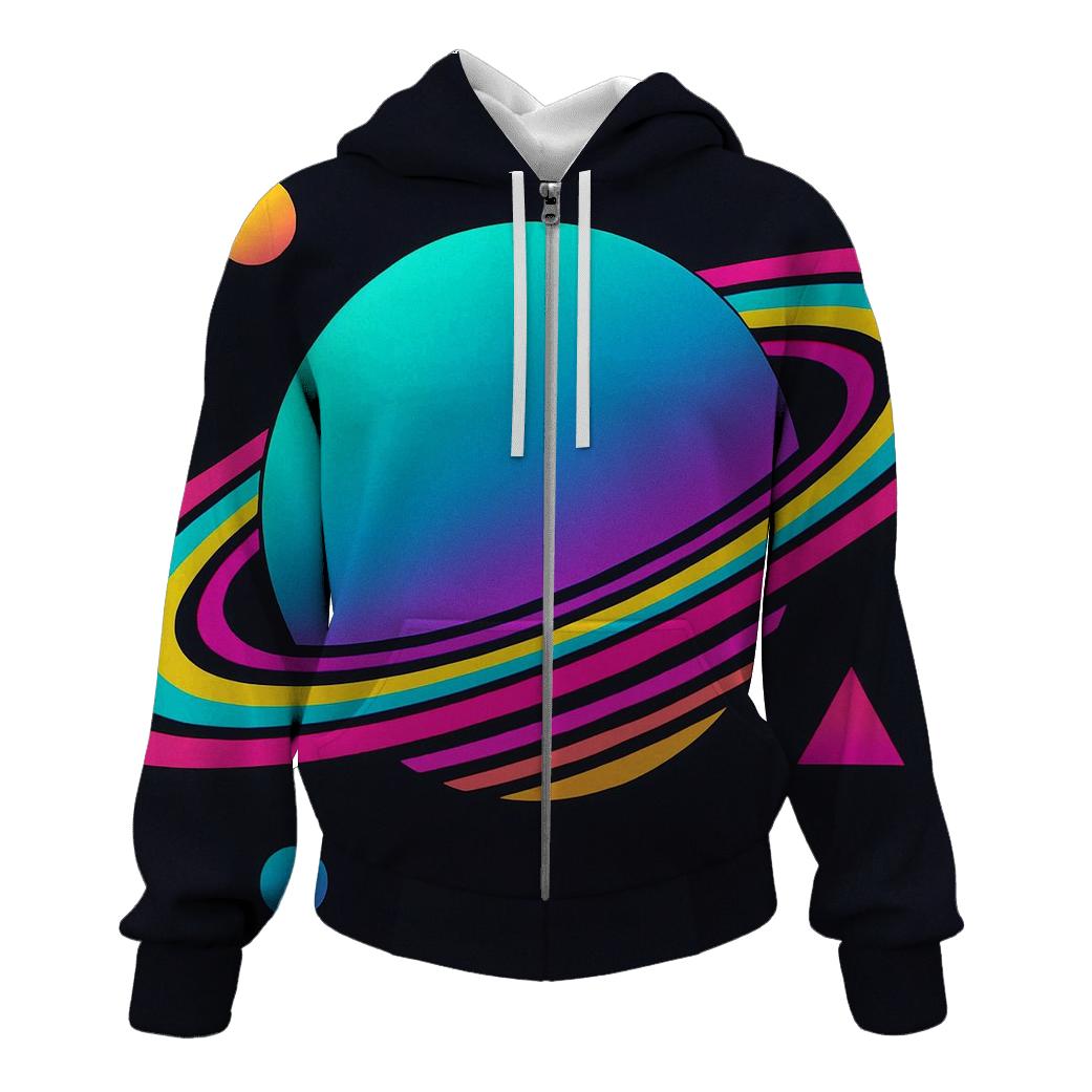 Holographic Planet Rings hoodies fashion