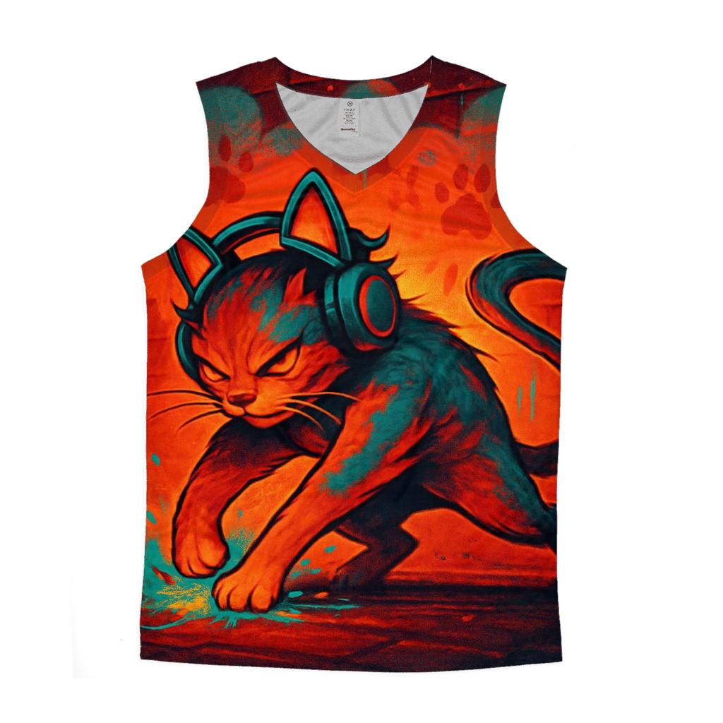 Graffiti Alley Rhythm Cat stylish racerback tanks