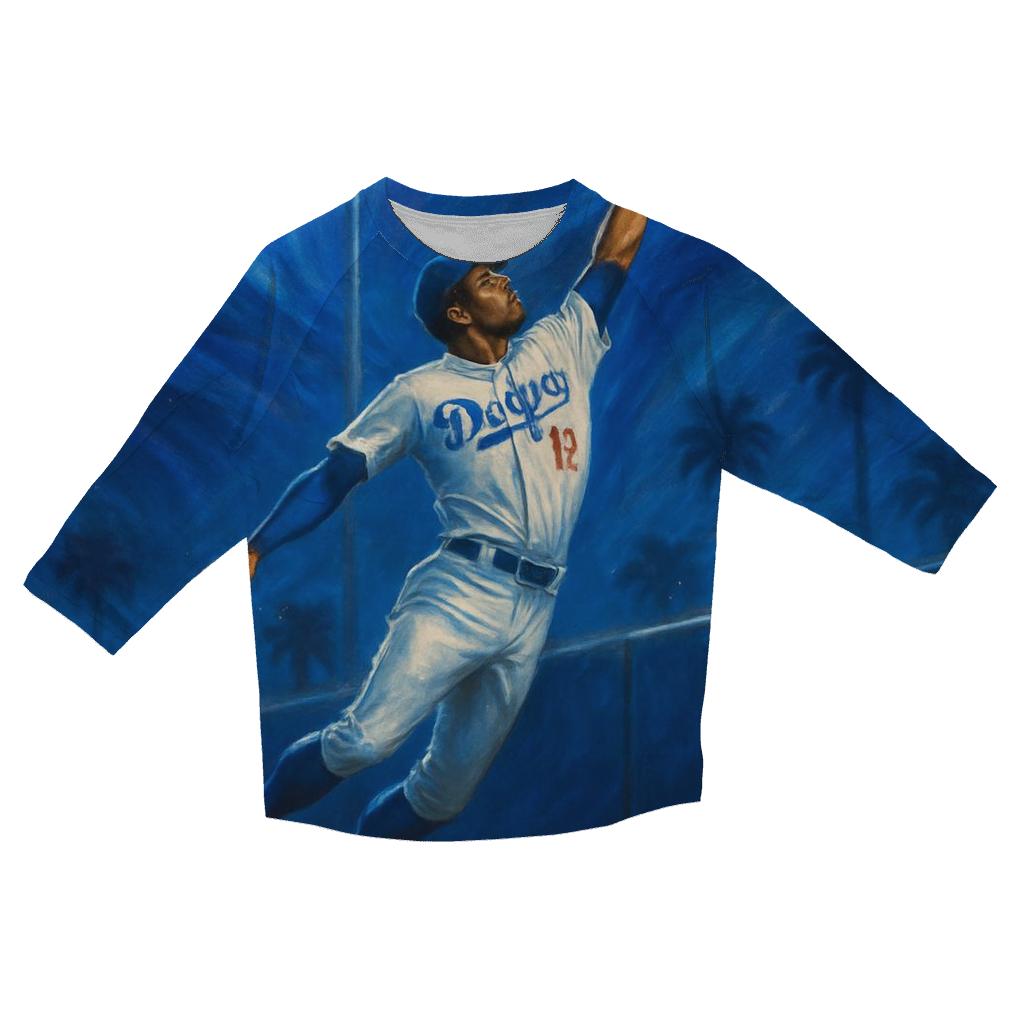 Dodgers Nightwave Catch At The Wall designer 3/4 sleeve blouses