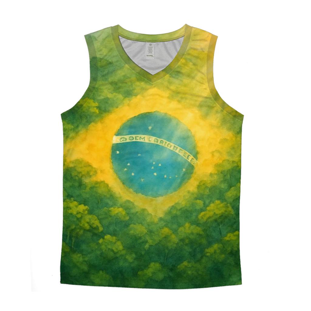 Brazilian Flag Rainforest Watercolor Reverie designer workout tanks