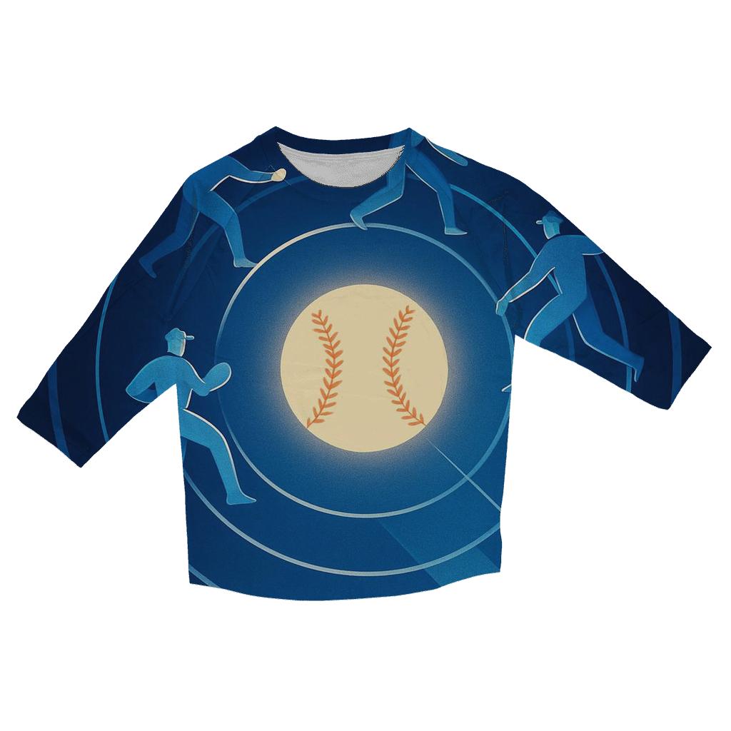 Luminous Bullpen Orbit Blue Jays Edition printed three quarter sleeve shirts