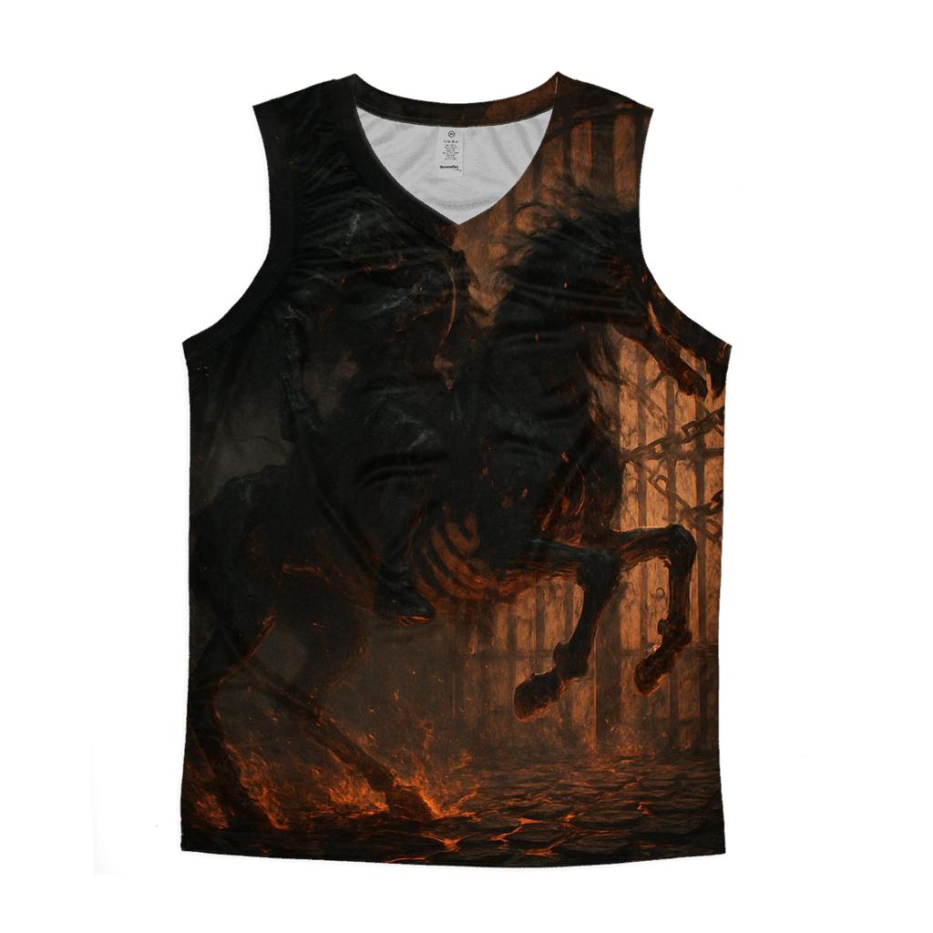 Infernal Rider Of The Rusted Gate graphic print tank tops