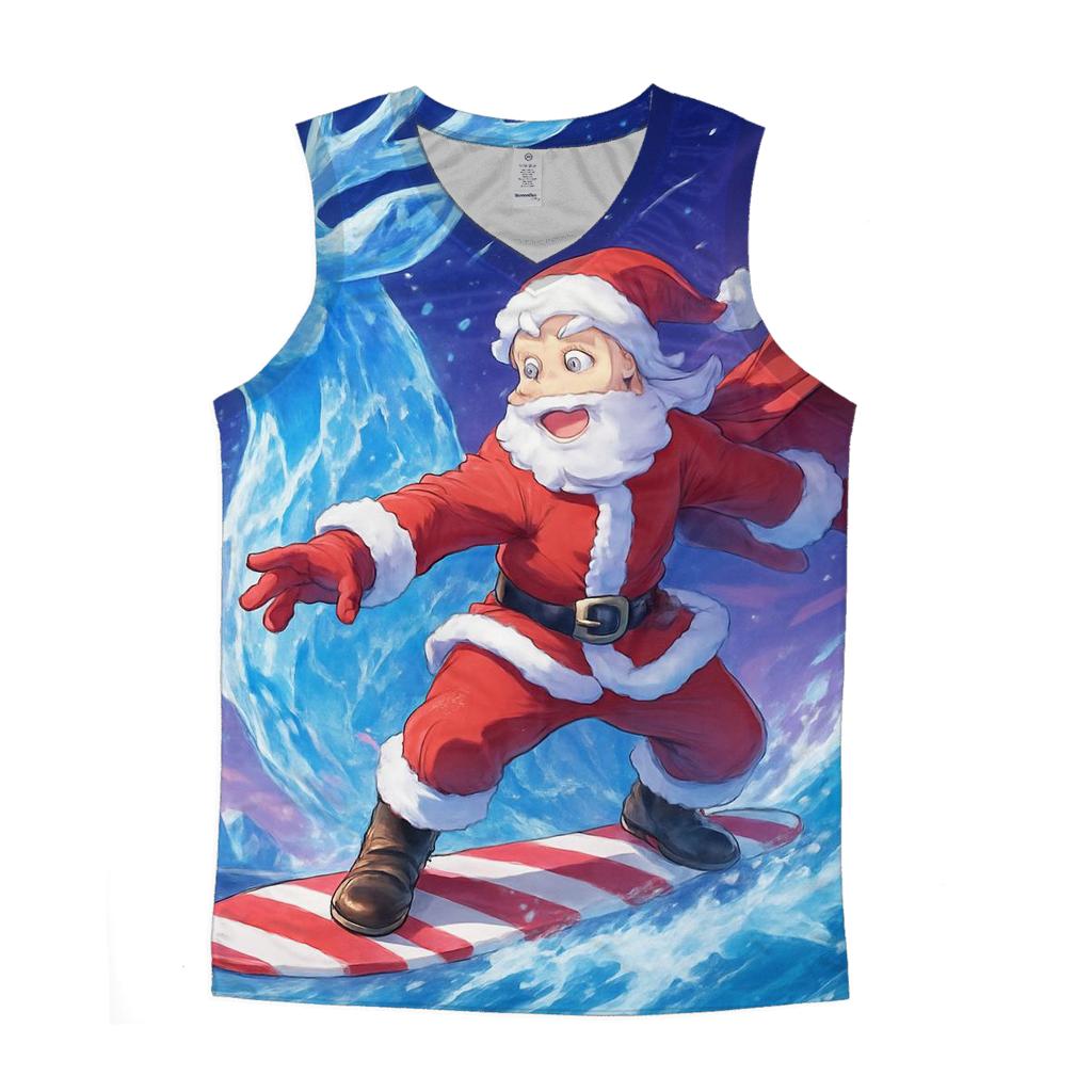 Polar Wave Santa Surfer trendy fitted tank tops