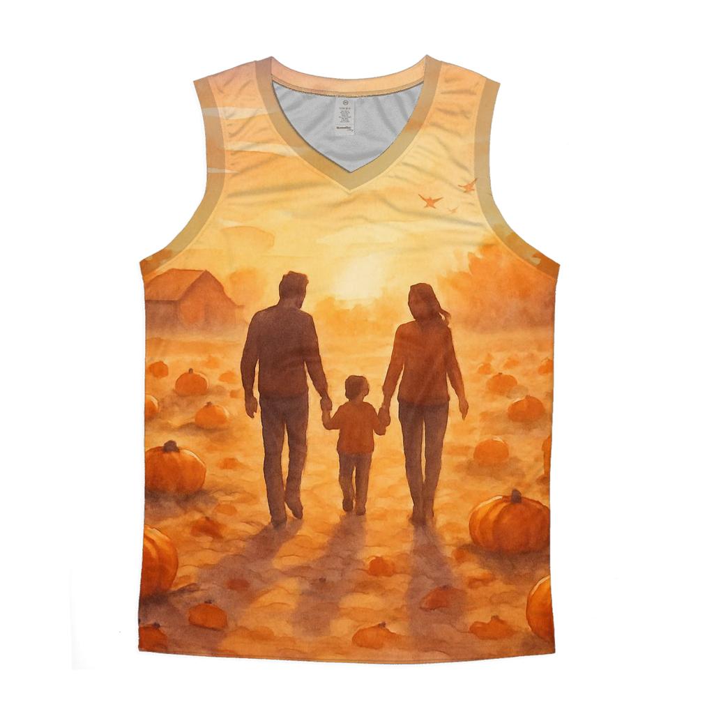 Pumpkin Patch Sunset Stroll personalized athletic tanks