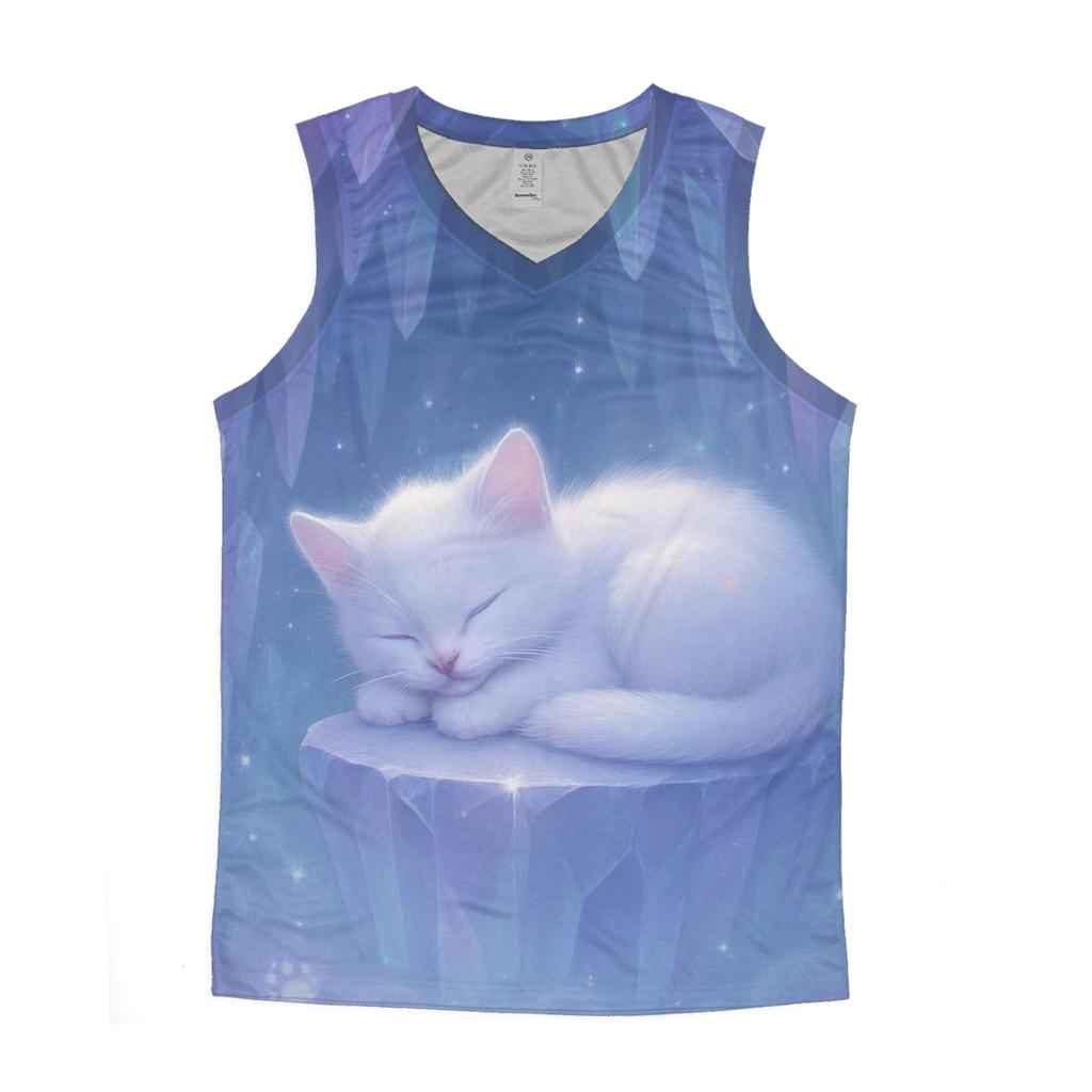 Crystal Cave Dream Napping Cat personalized athletic tanks