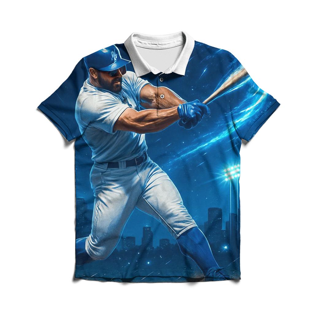 Electric Skyline Dodgers Power Swing custom polo shirts