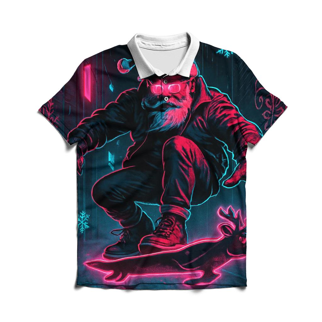 Neon Street Santa Ride stylish collar polo tees