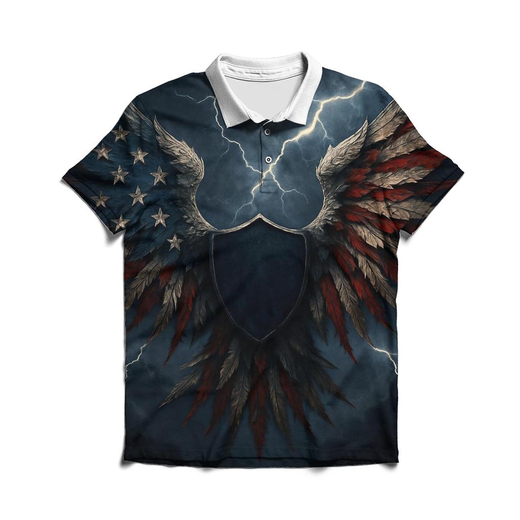 Patriotic Thunder Wings designer slim fit polos