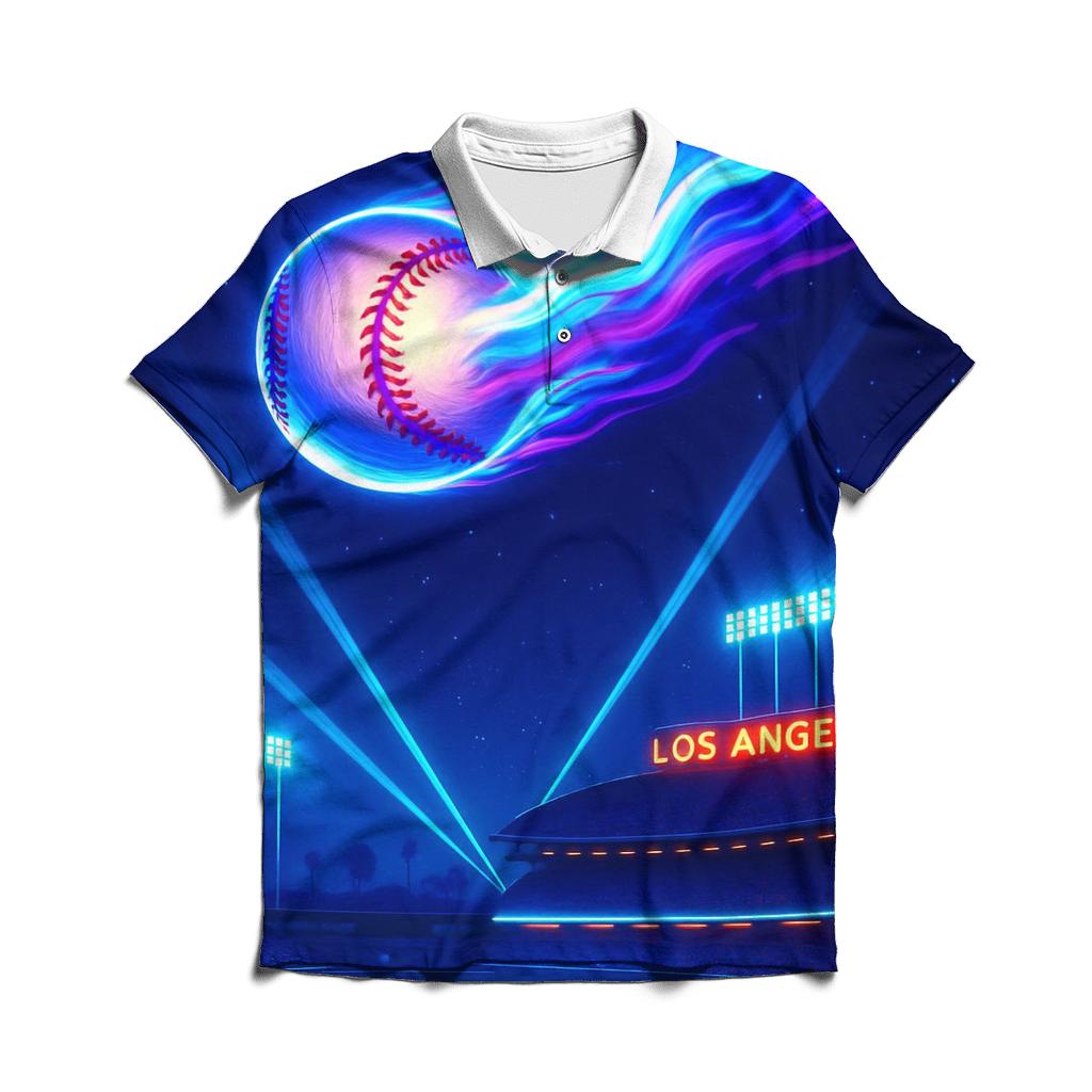 Dodgers Skyline Comet Home Run premium cotton polo shirts