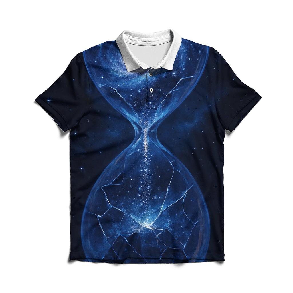 Time Fractured Galaxy Hourglass personalized polo shirts