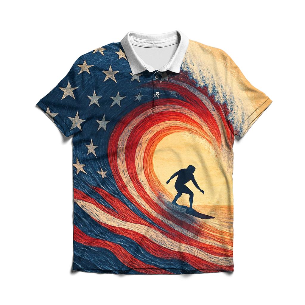 Ocean Currents Of Freedom designer slim fit polos