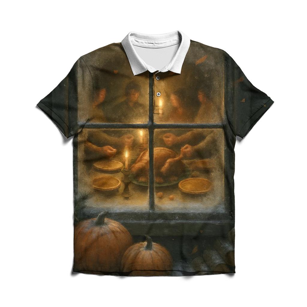 Cabin Window Gratitude Glow classic pique polos