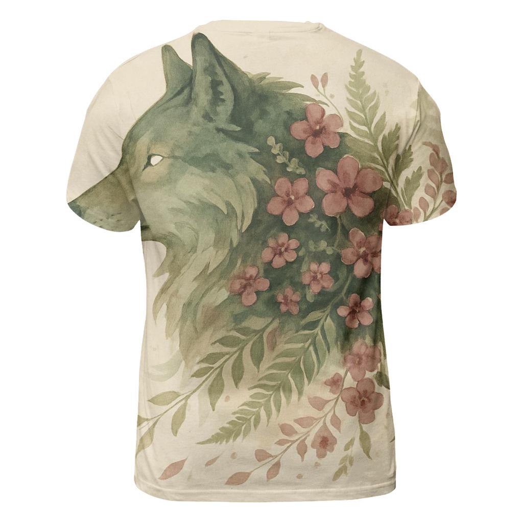 Forest Spirit Wolf Bloom trendy printed shirt styles