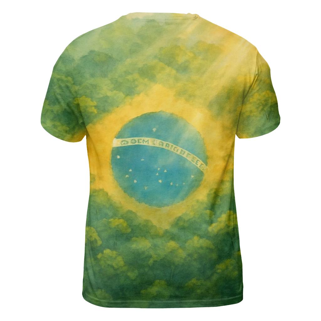 Brazilian Flag Rainforest Watercolor Reverie personalized full print shirts