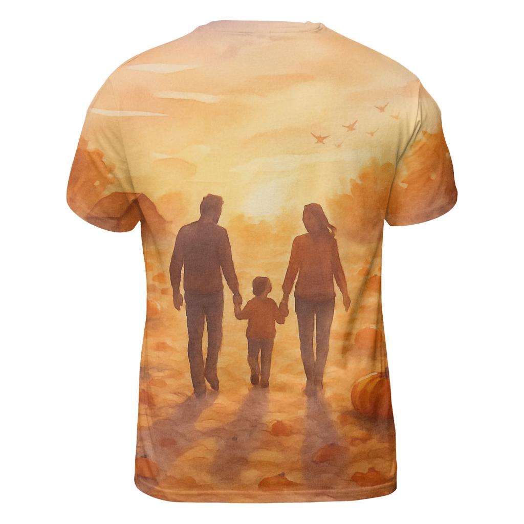 Pumpkin Patch Sunset Stroll statement graphic shirts