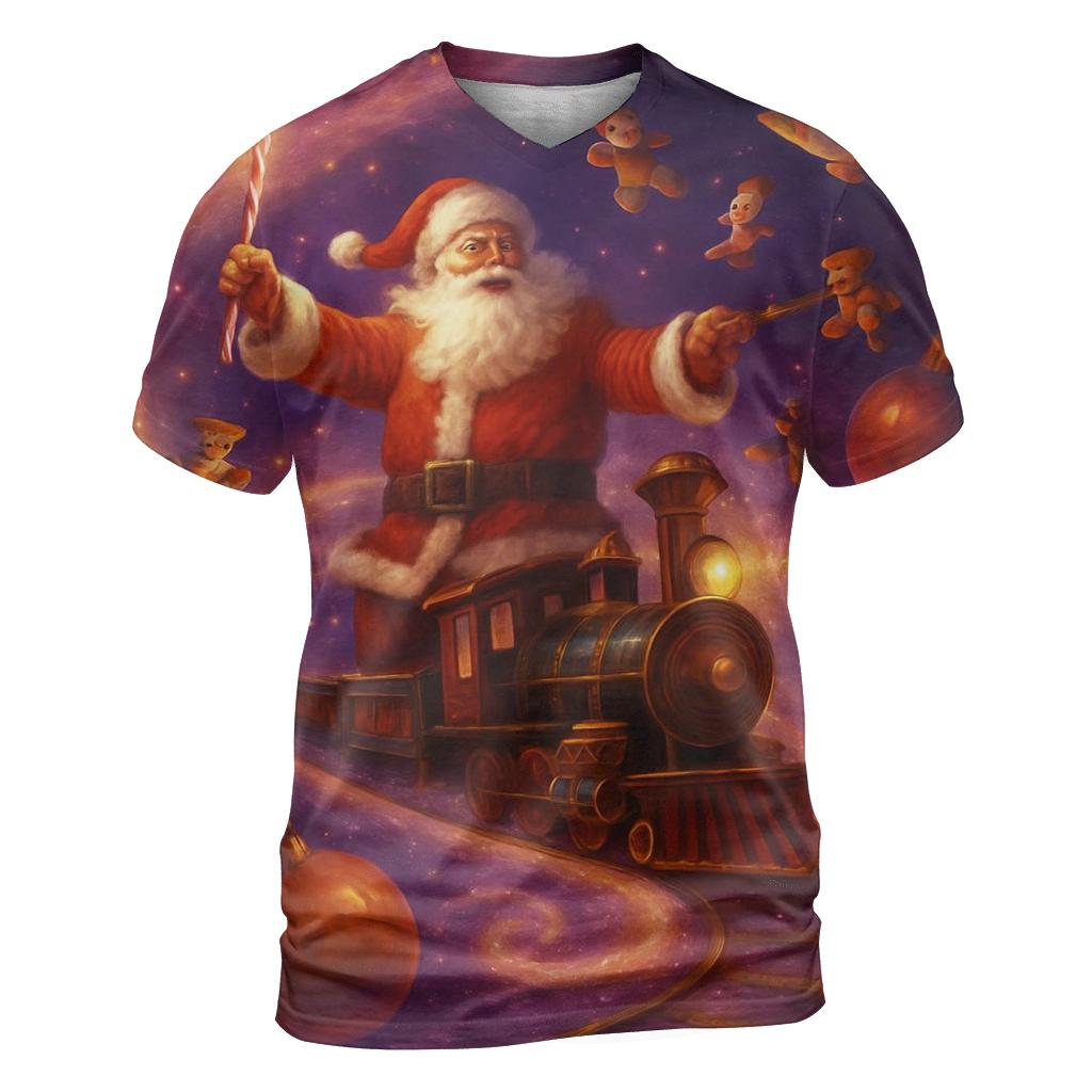 Galactic Toy Conductor Santa creative print fashion shirts