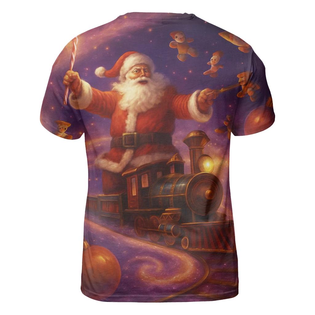 Galactic Toy Conductor Santa creative print fashion shirts