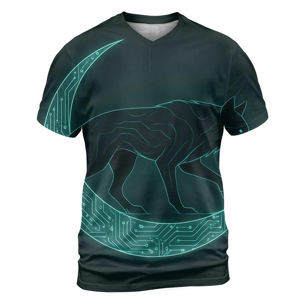 Shadow Circuit Lunar Wolf statement graphic shirts