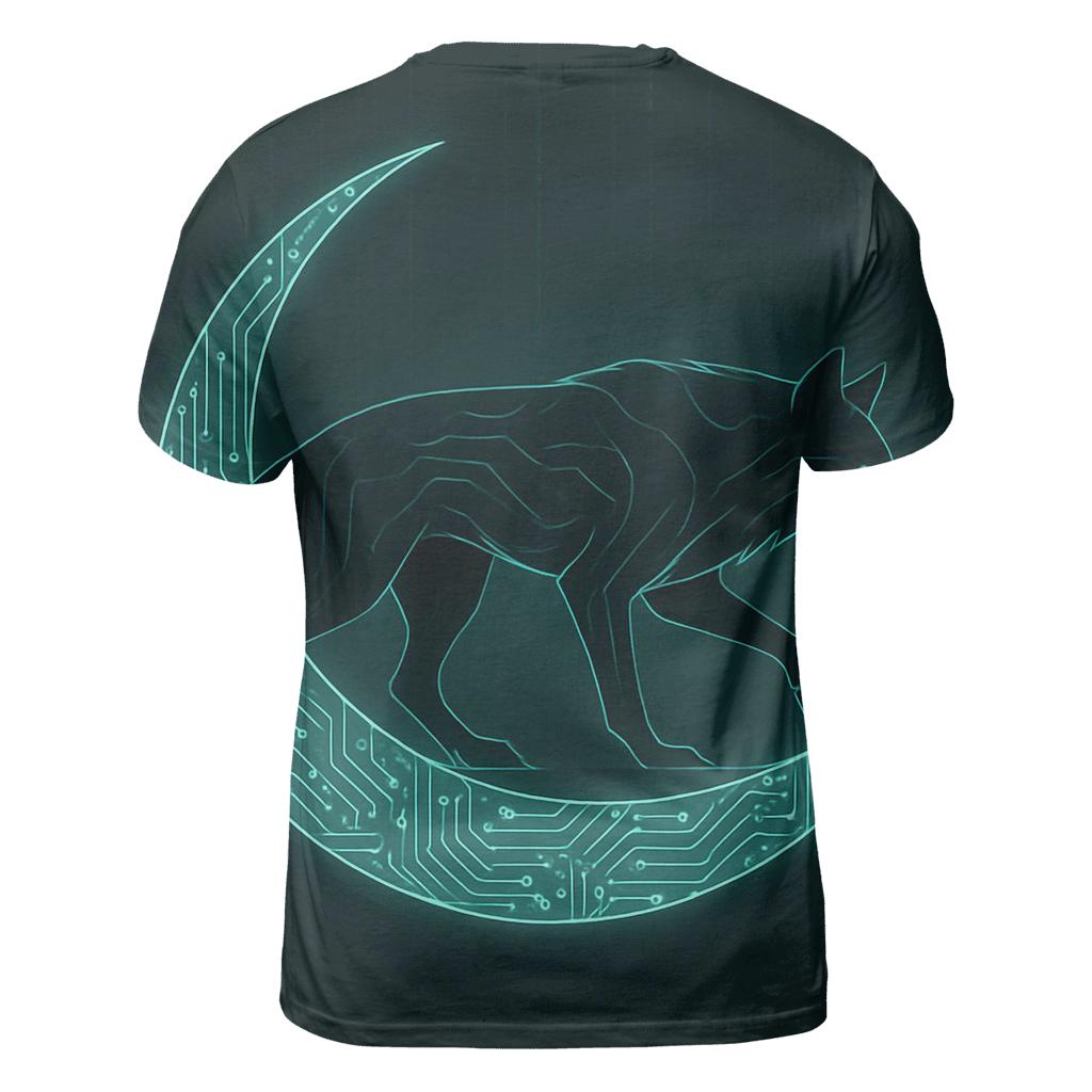 Shadow Circuit Lunar Wolf statement graphic shirts