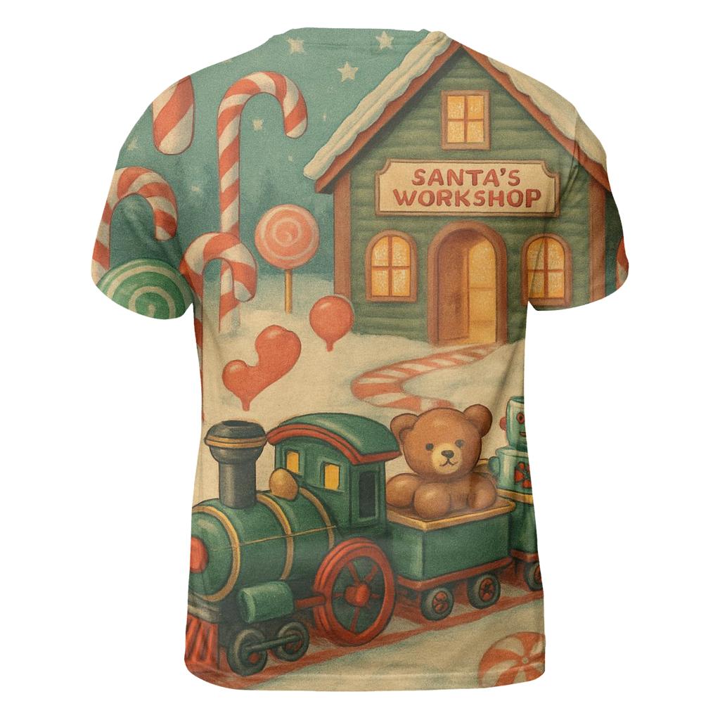 Toy Workshop Train Through Candy Forest creative print fashion shirts