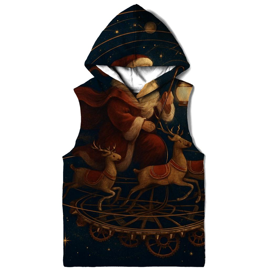 Celestial Storybook Santa Carousel zip-up hoodies