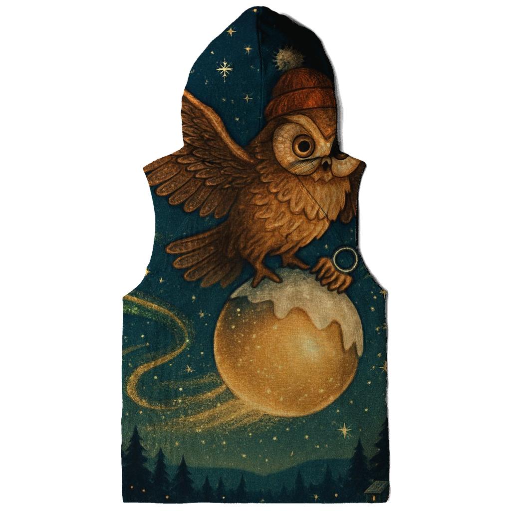 Midnight Owl On Christmas Comet lightweight hoodies
