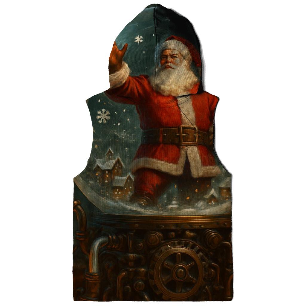 Clockwork Santa Snow Globe Engine embroidered hoodies