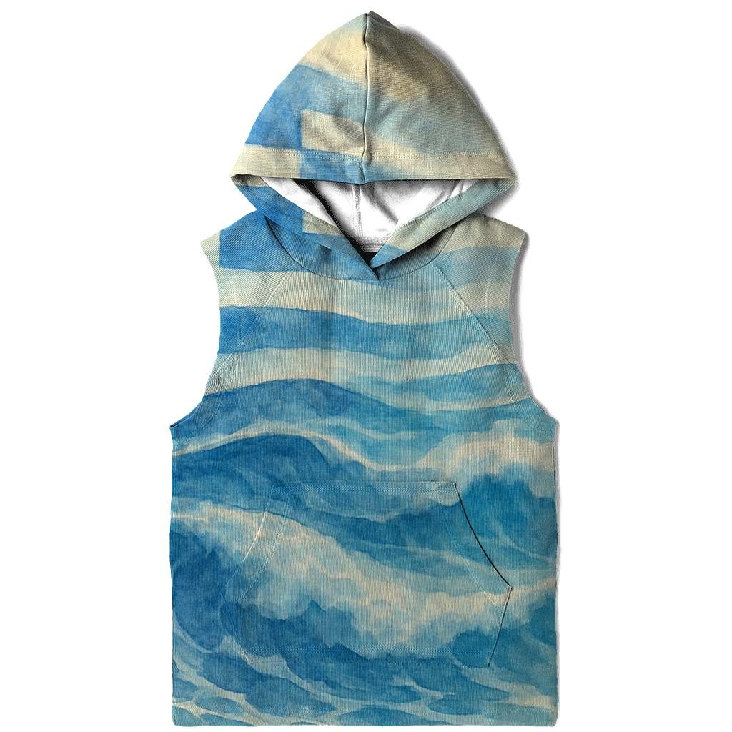 Greek Flag Aegean Wave Watercolor Fusion pullover hoodies