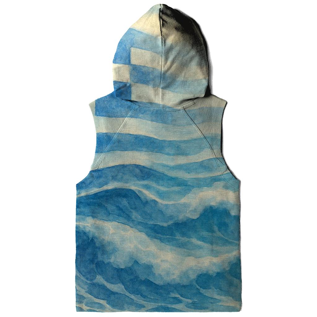 Greek Flag Aegean Wave Watercolor Fusion pullover hoodies