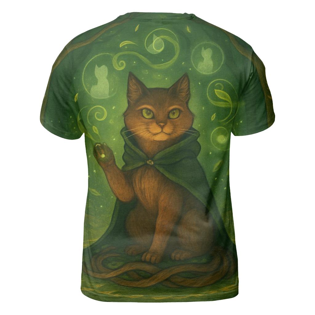 Forest Druid Cat Circle creative print fashion shirts