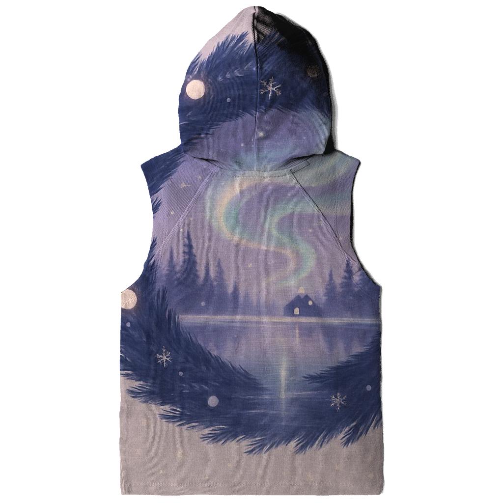 Aurora Wreath Over Frozen Lake hoodie trends