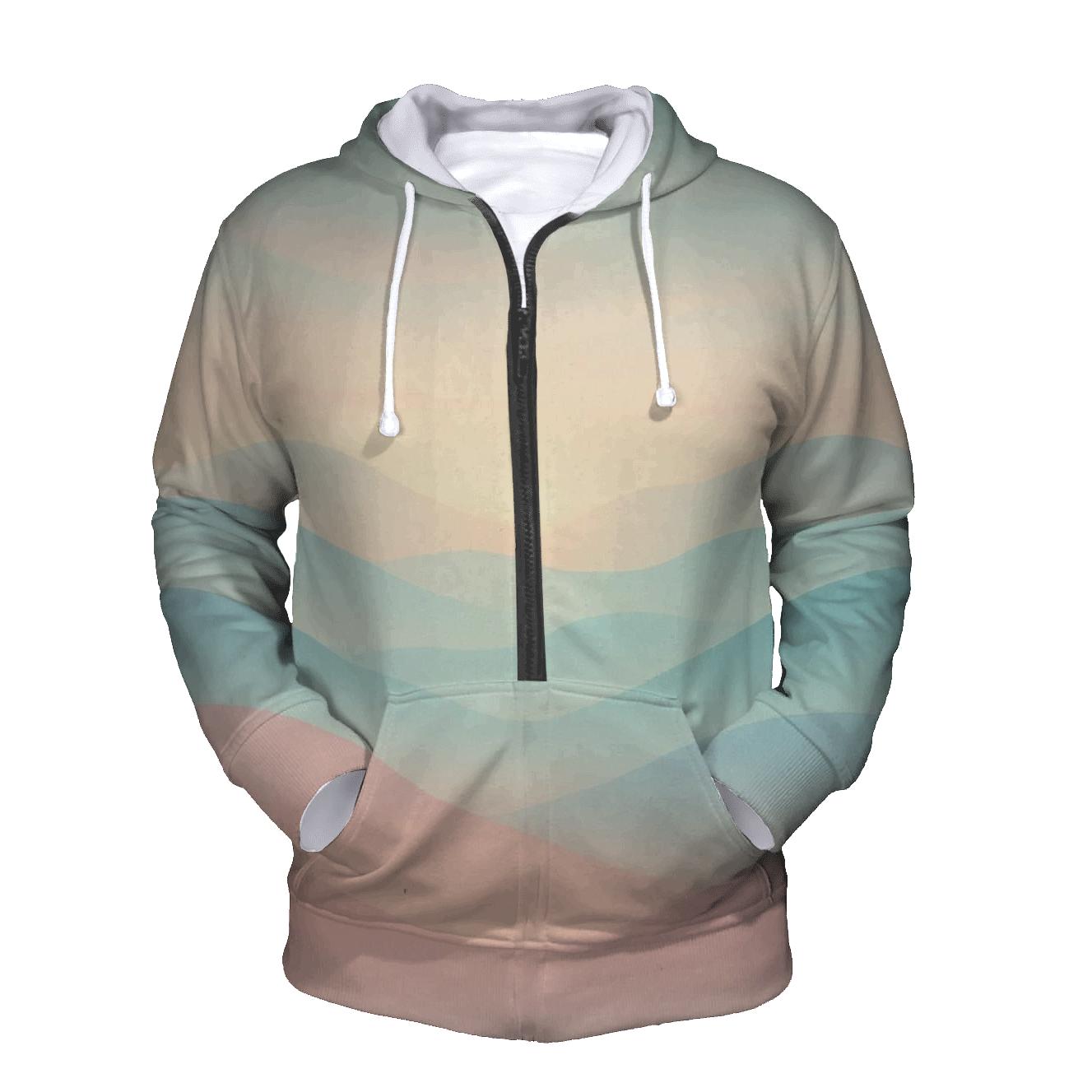 Pastel Dreamwave Horizon printed hoodies