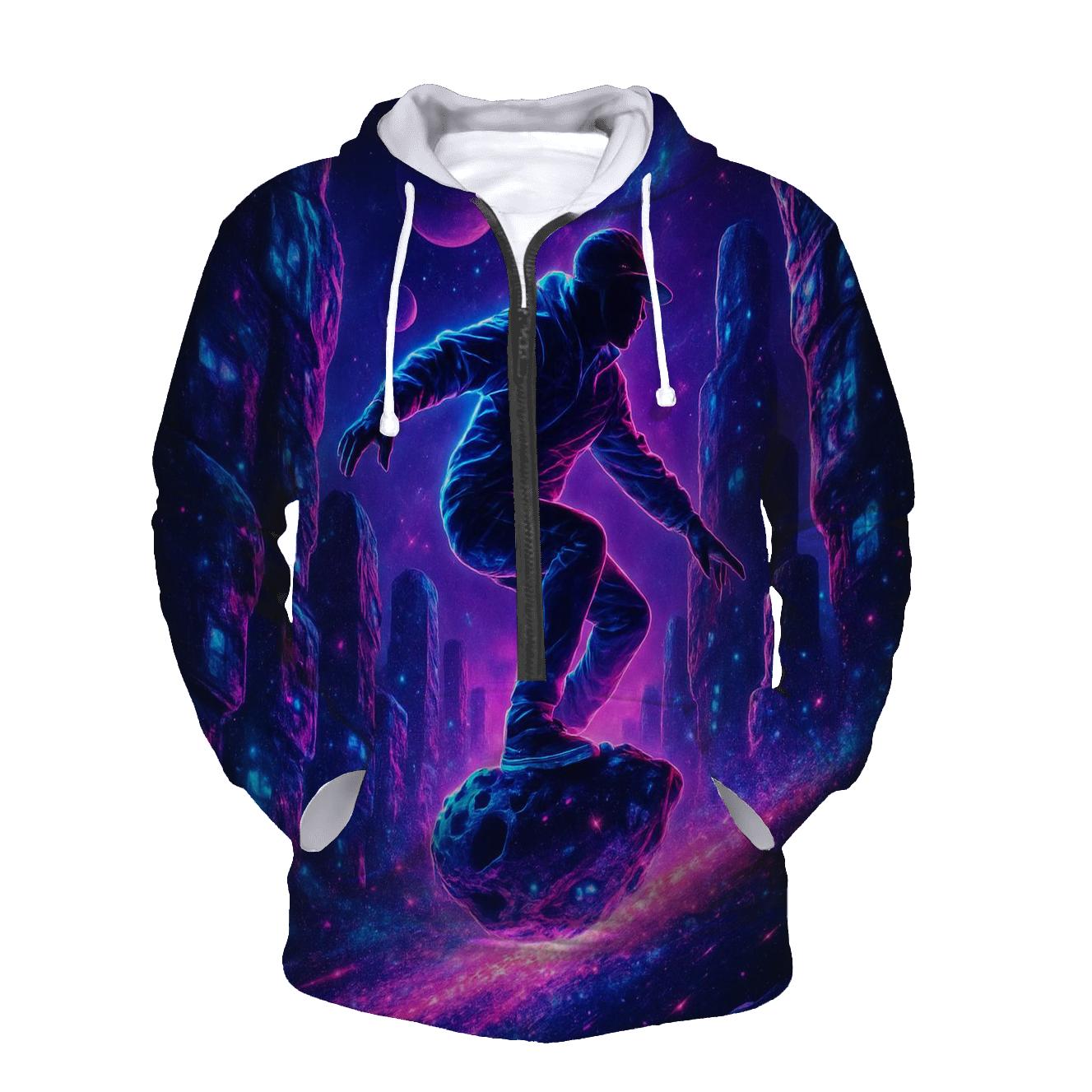 Neon Meteor Skater In The Star City designer hoodies
