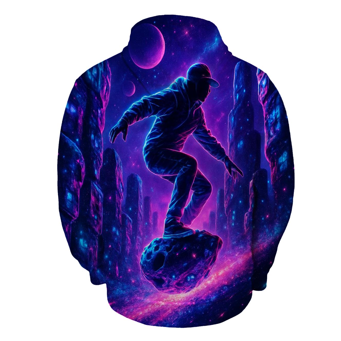 Neon Meteor Skater In The Star City designer hoodies