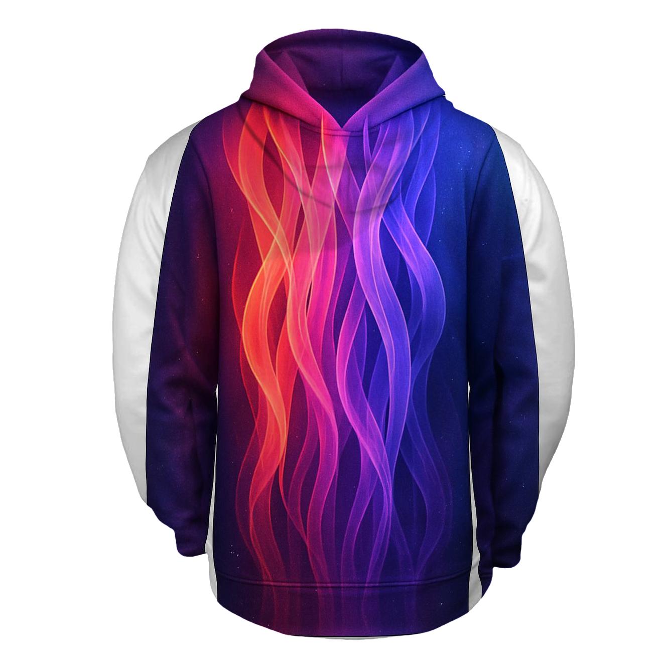 Cascade Of Fractal Ribbons Gradient embroidered hoodies