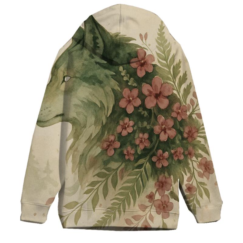 Forest Spirit Wolf Bloom lightweight hoodies