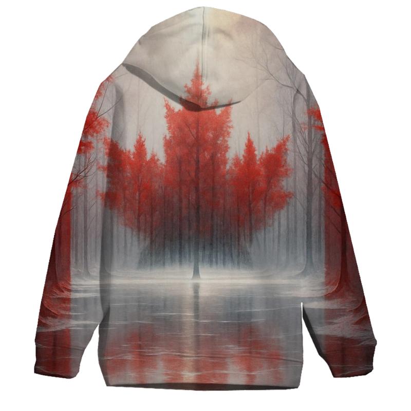 Canadian Flag Frozen Forest Double Exposure hoodie designs