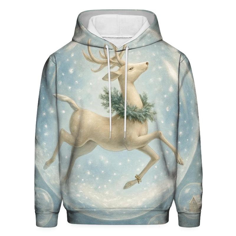 Starlit Snowglobe Reindeer Ballet designer hoodies