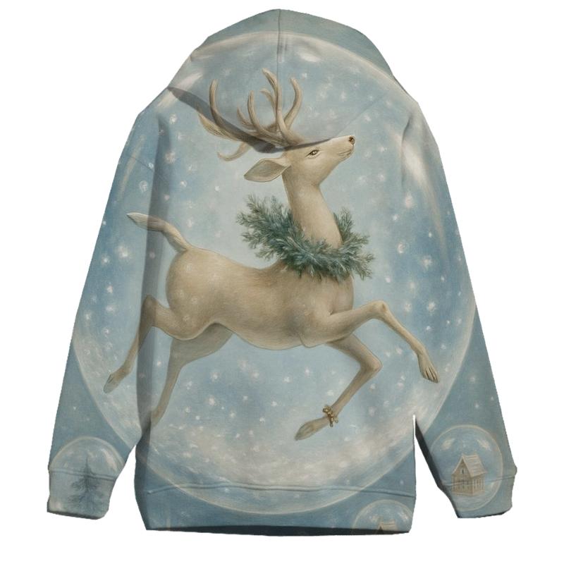 Starlit Snowglobe Reindeer Ballet designer hoodies