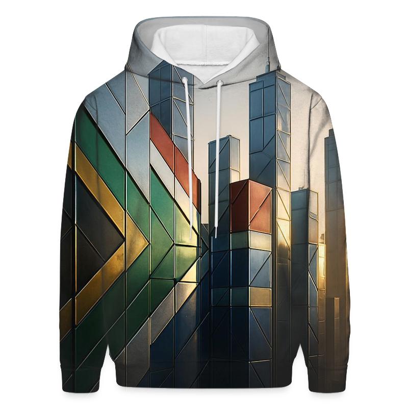 South African Flag Metallic City Skyline hoodies fashion
