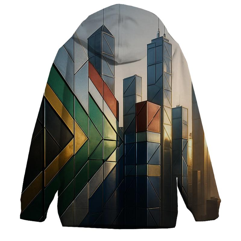 South African Flag Metallic City Skyline hoodies fashion