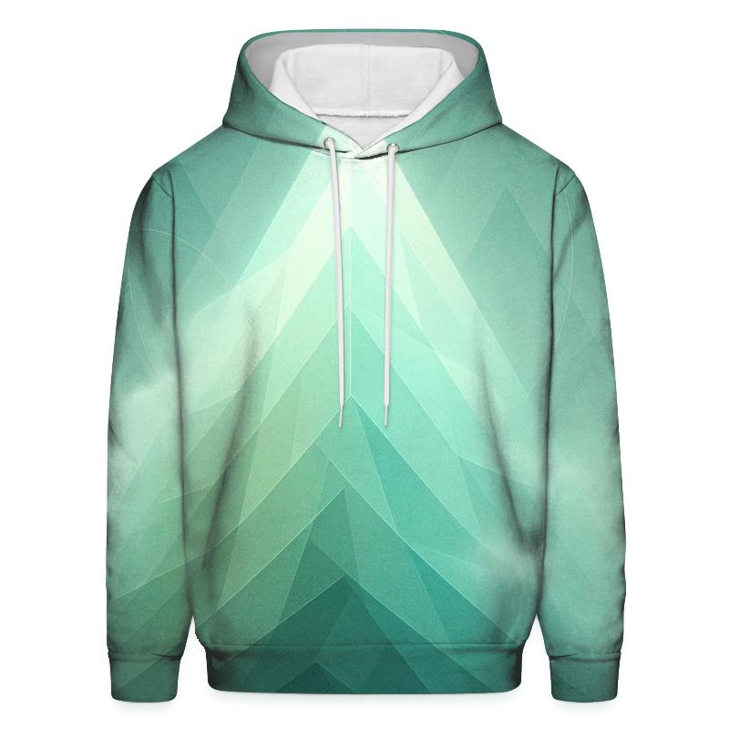 Gradient Veil Mountain Temple graphic hoodies