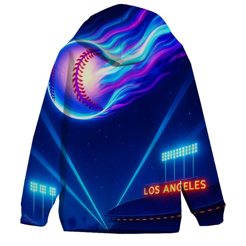 Dodgers Skyline Comet Home Run printed hoodies