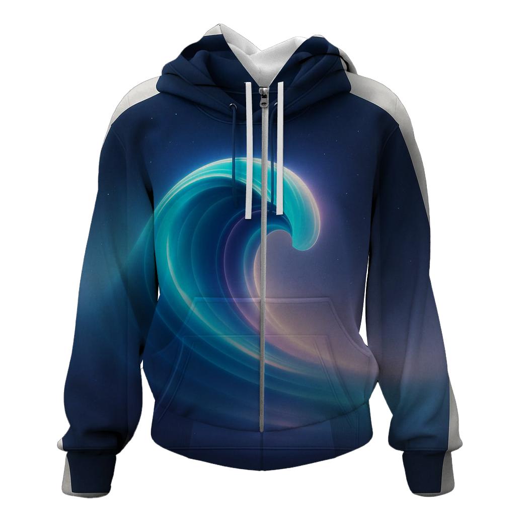 Celestial Tidal Gradient zip-up hoodies